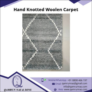 Tapis rectangulaire moderne en laine et soie gris, noué à la main, pour la maison, la prière, la chambre ou le salon, motif géométrique, vente en gros - Product Image 2