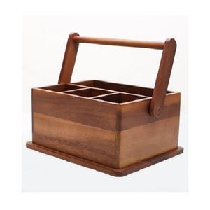 Soporte de cubiertos de bambú de forma rectangular con 4 compartimentos Soporte de cubiertos de hotel a precio aceptable - Product Image 2