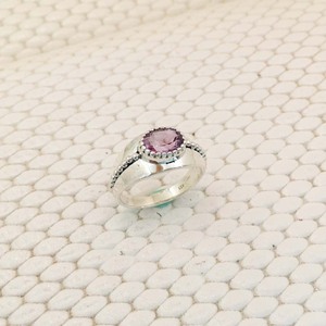 <b>Statement</b> Trendy 925 Sterling <b>Silver</b> Amethyst <b>Rings</b> Fashion Jewelry Oval Cut Bezel Setting Wedding Engagement Women/Unisex - Product Image 4