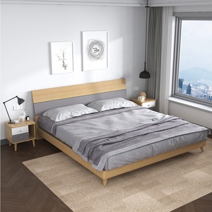 Muebles de dormitorio de Hotel, marco de cama de Material de madera HDF moderno, tamaño King, varios tamaños y colores - Product Image 5