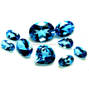 หินบุษราคัมสวิสสีฟ้ารูปร่างผสมคุณภาพสูงตัดเหลี่ยมเพชรพลอย DIY ทำเครื่องประดับอัญมณีคุณภาพ AAA หินสวิสสีฟ้าบุษราคัม OEM - Product Image 5