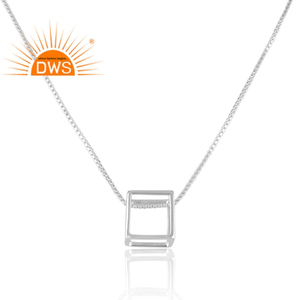 Joyería India Tradicional, Collar con Colgante Cuadrado de Plata de Ley 925, Joyería para Mujer, Colección Clásica - Product Image 2