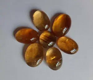 Semiprecious Citrine Oval Cabochon Stones Smooth Fency Top Color Gems For Jewelry Making Stone