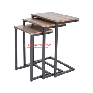 Ensemble de 2 tables d'appoint rondes modernes en aluminium pour la maison nickelé pour la décoration du salon - Product Image 5