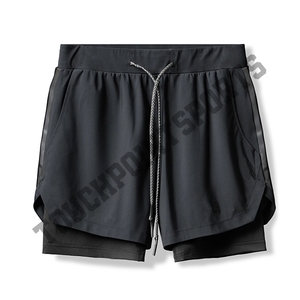Pantalones cortos de chándal de algodón para hombre con bolsillos, ropa deportiva holgada informal con patrón sólido ecológico para entrenamiento y correr, novedad - Product Image 1