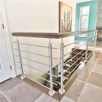 Rampe d'escalier d'intérieur kits avec montage sur le dessus en acier inoxydable barre de garde-corps