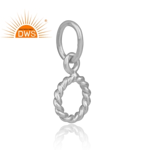 Pendiente de Aro Redondo Trenzado de Plata de Ley 925, Martillado a Mano, Liso, para Boda, Joyería Unisex - Product Image 2