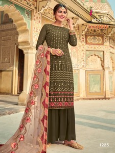 Traje de Sharara paquistaní para mujer, traje de diseñador, bordado de Georgette, ropa de fiesta, ropa India lavable, India y pakistaní - Product Image 4