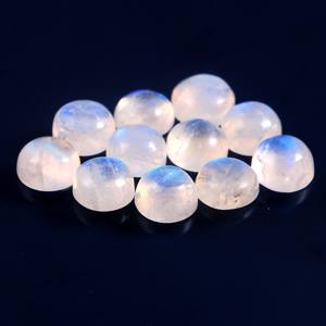 Prix de gros Naturel pierre de Lune Arc-En-Cabochon Rond Pierres Précieuses Calibrées Taille 10x10mm Pour Fabrication de Bijoux - Product Image 3