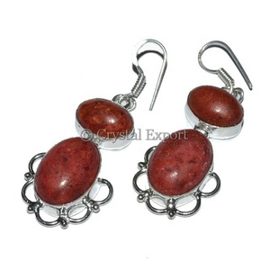 2019 Hot Collection Red Gemstone <b>Drop</b> <b>Earrings</b> with Design Crystal Export <b>Fashion</b> Jewelry - Product Image 1