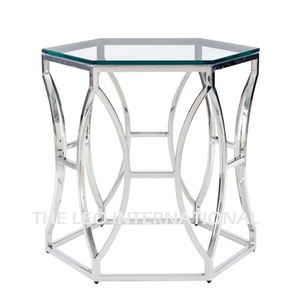 Nueva tendencia, mesa de centro de cristal de acero metálico, estilo americano, acabado dorado, decoraciones de muebles de Villa para restaurante en casa de alta calidad - Product Image 5