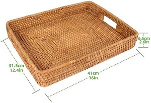 Bandeja redonda de ratán para servir, diseño tejido de la más alta calidad, perfecto para decoración de Ramadán Eid y servicio de comida - Product Image 3
