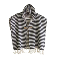 Poncho de bain à capuche pour enfants 100% coton tissé fait main Dobby séchage rapide certifié OEKO-TEX pour la plage, la piscine, la salle de bain, la douche de bébé