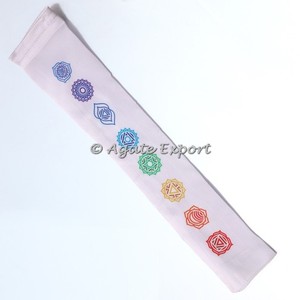 Pochette longue en Satin, tissu en velours avec symboles imprimés chakras, 2 pièces - Product Image 1