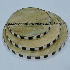 Planche à fromage et charcuterie artisanale Ensemble de planche à fromage en bois de manguier et résine Bloc à découper pour la maison Hôtel Restaurant Ustensiles de cuisine - Product Image 2