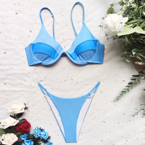 Traje <span class=keywords><strong>de</strong></span> baño push up personalizado Nuevo conjunto <span class=keywords><strong>de</strong></span> bikini <span class=keywords><strong>de</strong></span> retazos para mujer Traje <span class=keywords><strong>de</strong></span> baño brasileño sexy - Product Image 3