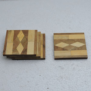 Posavasos de madera ecológico natural al por mayor personalizado estera a prueba de calor Acacia bambú té café redondo cuadrado hexagonal posavasos - Product Image 4