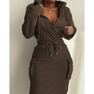 Survêtement de maternité grande taille pour femmes ensemble deux pièces hiver écologique 100% coton coupe ample surdimensionné - Product Image 4