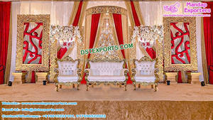 Top Asian <b>Wedding</b> Stage Back <b>Frame</b> Setup Exclusive Vintage Theme <b>Wedding</b> Stage Panels Top Asian <b>Wedding</b> Stage Back <b>Frame</b> Setup - Product Image 4