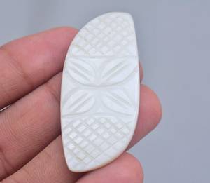 แม่ของมุกแกะสลัก Cabochon แม่ของมุกแกะสลักพลอยไม้ถูพื้นหินขัดเปลือกอัญมณีหลวม Cabochon - Product Image 2