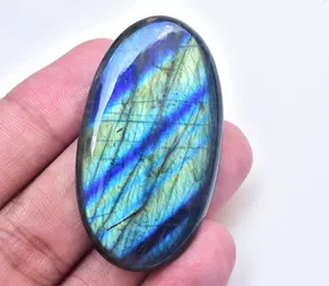 Cabochon en pierre précieuse naturelle, pierre gemme, Labradorite bleue naturelle, ample, pour la fabrication de bijoux, pendentif, gemme, vente en gros - Product Image 1