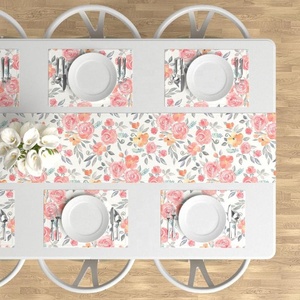 Floral Printed Polyester Table Runner with Washable Design for Home Use - Product Image 1