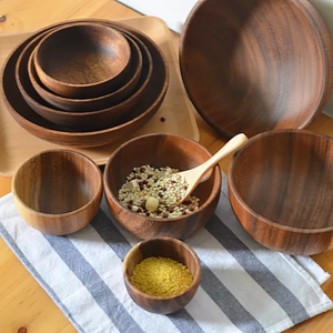 Meilleure vente bol de service en bois pour la vaisselle de la maison ustensiles de cuisine bol à Fruits Design moderne service en bois plat à salade et plateau - Product Image 6