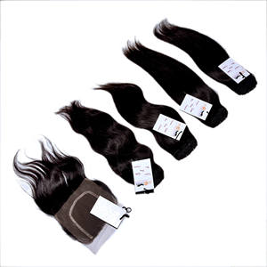 Paquete de ondas rectas de pelo virgen peruano de visón 10A con cierre de encaje, trama de cabello humano sin procesar crudo con Frontal de encaje Hd suizo - Product Image 1