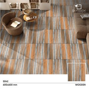 Baldosas de porcelana de cerámica de diseño de madera de fábrica india de alta calidad de 600x600mm para el hogar de lujo - Product Image 2