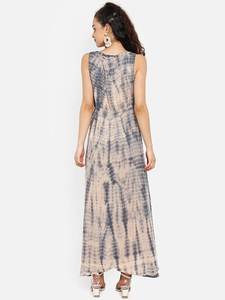 Vestido maxi de algodón 100% sin mangas de verano para mujer, cuello en V, tinte anudado, cintura Natural, ecológico, lavable para vacaciones en la playa - Product Image 3