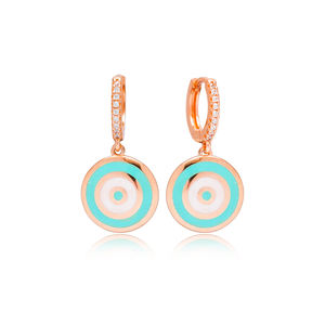 Abalorio esmaltado a la moda, Diseño Artesanal turco, pendientes colgantes de Plata de Ley 925, joyería - Product Image 5