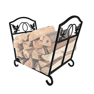 Support de rangement pour bois de chauffage de qualité supérieure, couleur noir fer, pour usage extérieur et intérieur - Product Image 3