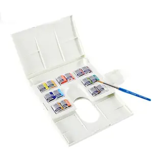 Conjunto de pintura em aquarela, kit com caixa de metal, winsor & newton 6/16/12/16/24/45 cores