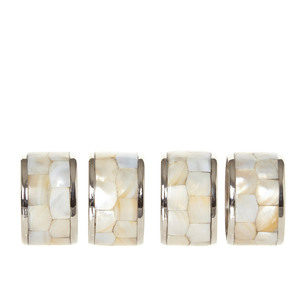 <b>Mother</b> of Pearl Napkin <b>Ring</b> Holder Designing Brass Rim 6 Piece for Customized Packing and Hot Sale <b>Mother</b> of Pearl Napkin Holder - Product Image 6