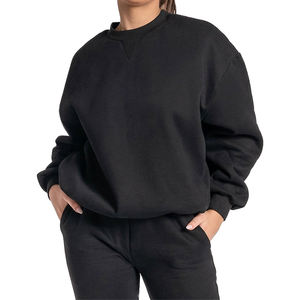 Sweatshirt à capuche pour femme à manches longues personnalisé sweatshirt à col rond essentiel en coton pour femme sweatshirt à capuche en coton confortable et décontracté pour femme - Product Image 1