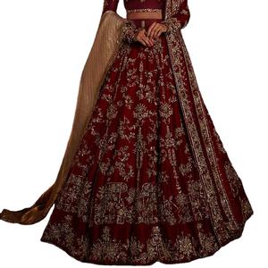 Longues Robes de Soirée Élégantes Vintage pour Femme, Lehengas Cholis en Soie, Tenues Musulmanes Raffinées - Product Image 1