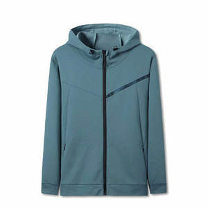 Sweat à capuche sport 100% coton polaire personnalisé pour hommes décorations de broderie de diamants à rayures respirantes surdimensionnées lourdes - Product Image 5