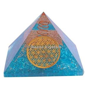 Pirámides de Orgón Talladas y Grabadas en Ágata Aqua Onyx para Decoración del Hogar y Corrección Vastu - Product Image 1