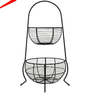 Fil métallique 2 tier cuisine blanchisserie panier de fruits multifonctionnel panier de rangement - Product Image 2