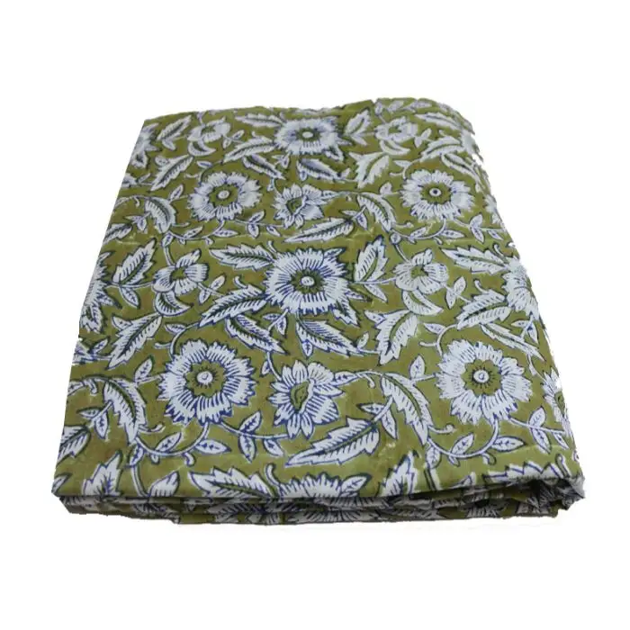 HAND BLOCK PRINTED FABRICS COTTON 100% ,JAIPUR Made Indian Cotton Soft Fabrics Floral Print Cotton Indian Bed Sheets Fabrics