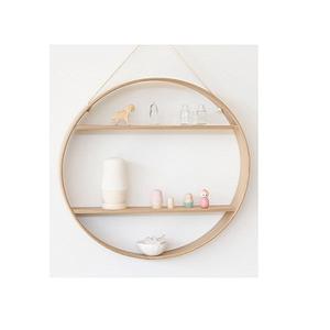 Ensemble de 2 étagères murales rondes et hexagonales, en fer doré fait main, pour la décoration intérieure - Product Image 4