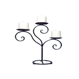 Juego de Tres Portavelas de Hierro de Color Negro, Portavelas Decorativos de Diferentes Tamaños para el Hogar, Hoteles y Bodas - Product Image 4