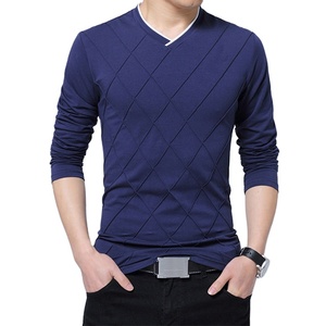 ผู้ชายลายออกแบบคอวีเสื้อยืดสบายๆเสื้อยืดสำหรับผู้ชายผ้าฝ้าย100% - Product Image 2