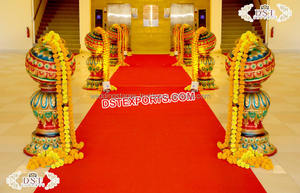 Mandap Decorativo para Bodas, Pilares Matka de Fibra de Vidrio, Tamaño y Color Personalizables, Diseño Moderno, Decoración para Ceremonias de Boda Indias - Product Image 2