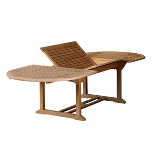 Juego de jardín plegable de diseño tradicional de madera de teca maciza duradera de alta calidad, mesas de comedor ovaladas extensibles para Hotel - Product Image 2