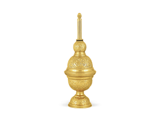 Rociador de iglesia de agua santa, suministros de Iglesia, Brassworld, India, grabado completo de latón y plata - Product Image 3