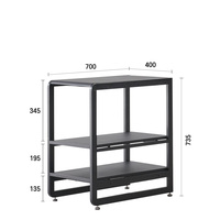 Nouveau bureau de travail ergonomique moderne pour ordinateur PC, extensible et réglable en hauteur, noir, avec étagères latérales