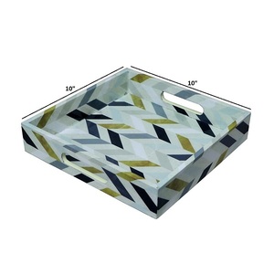 Hôtels, restaurants et cuisine à domicile pour servir les aliments Plateaux de service en bois avec incrustation d'os intérieur Plateau de service en bois - Product Image 4