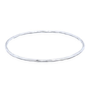 Thin <b>Hammered</b> Stackable Sterling <b>Silver</b> <b>Bangle</b> - Product Image 2