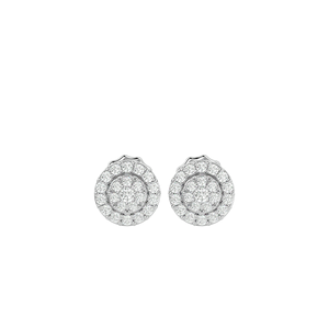 Meilleur cadeau d'anniversaire pour enfants : Boucles d'oreilles clous en or 14 carats avec grappe de diamants naturels ronds, style Hip Hop - Product Image 4